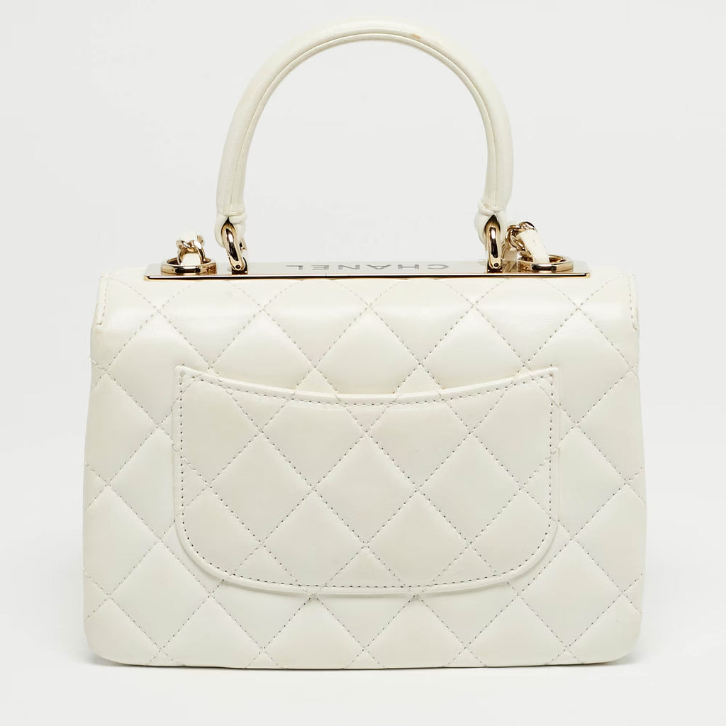Chanel White Quilted Leather Mini Trendy CC Flap Bag