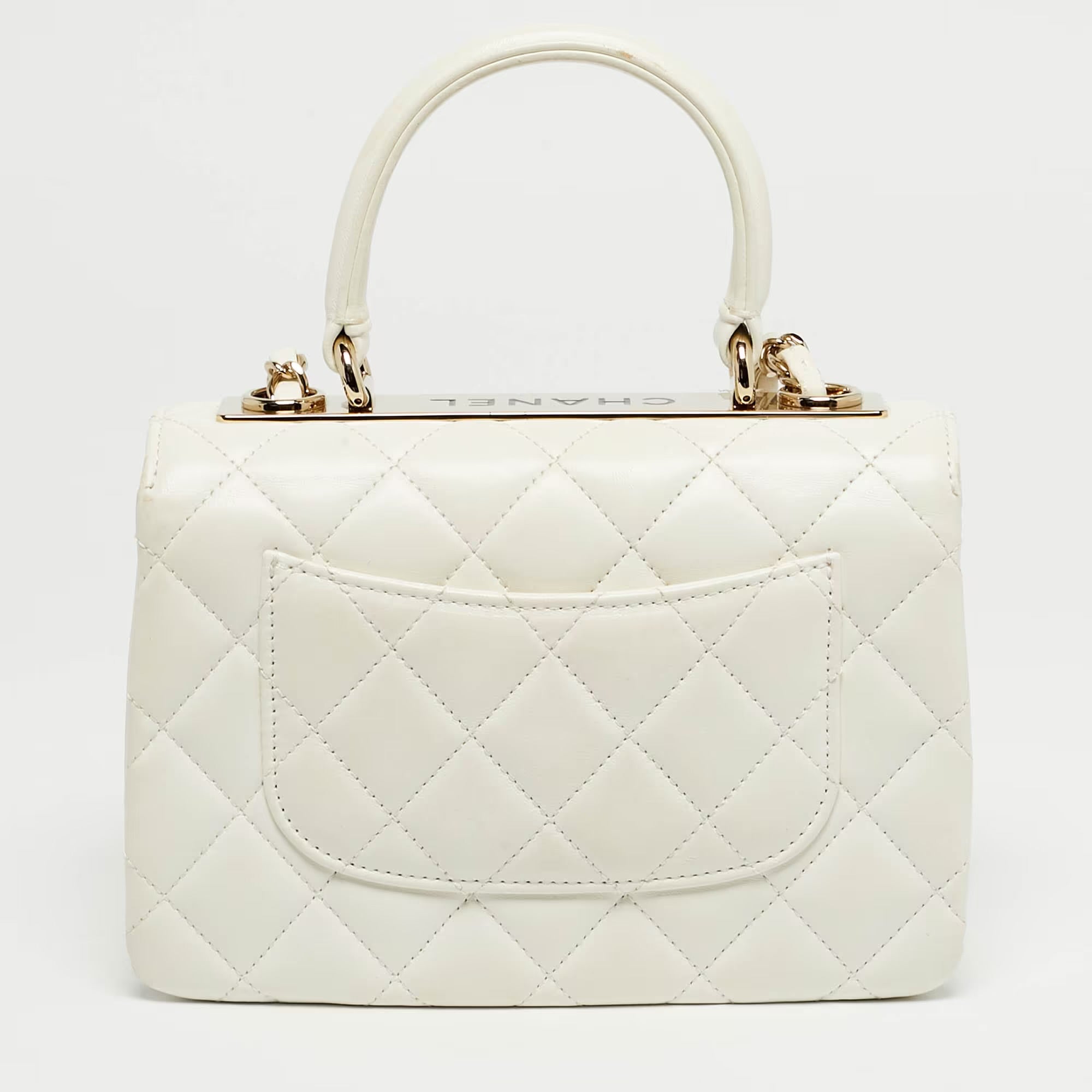 Chanel White Quilted Leather Mini Trendy CC Flap Bag