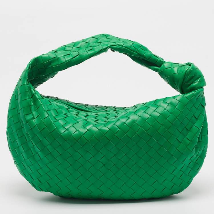 Bottega Veneta Jodie Medium Green Intrecciato Leather Hobo