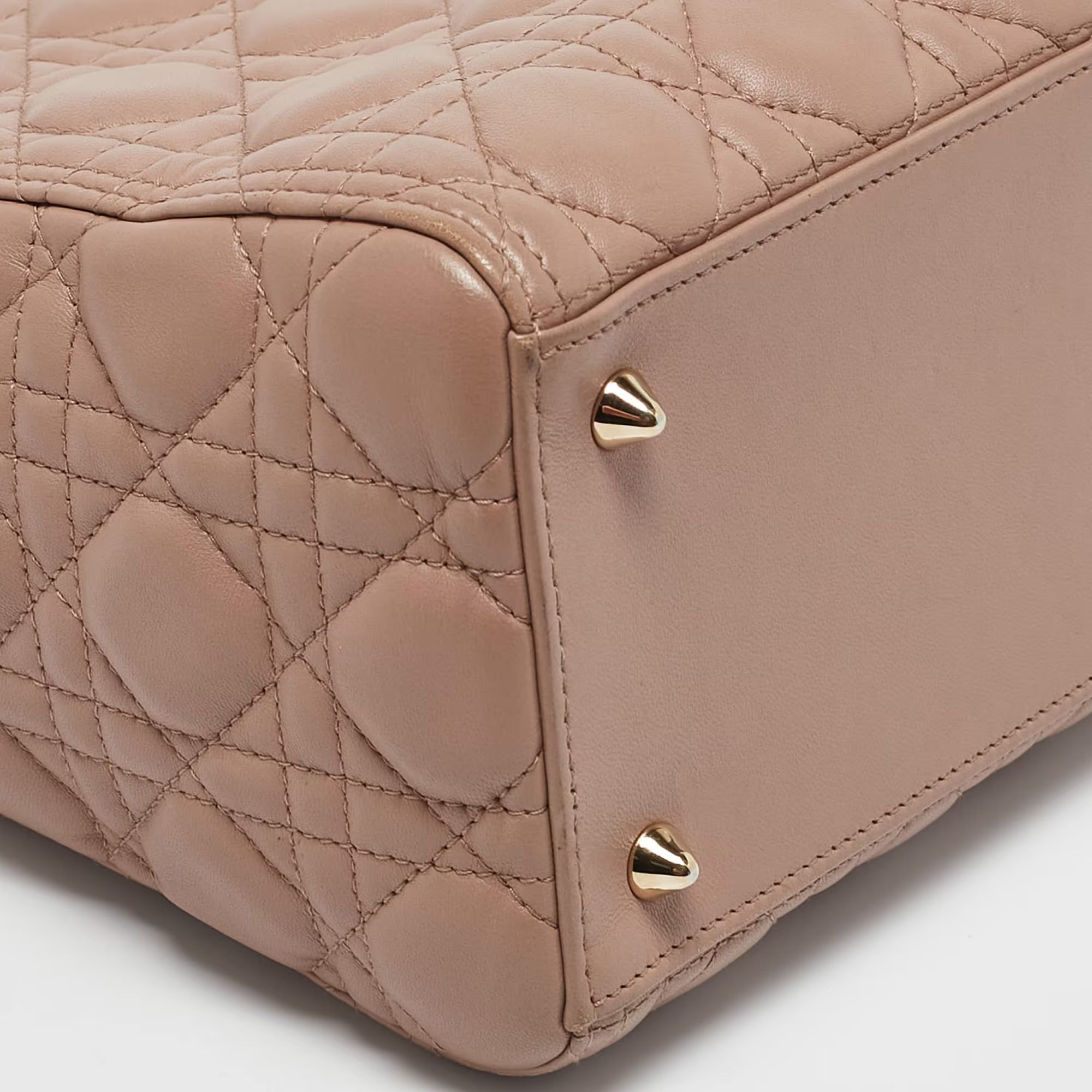 Dior Lady Dior Medium Beige Leather Tote Bag