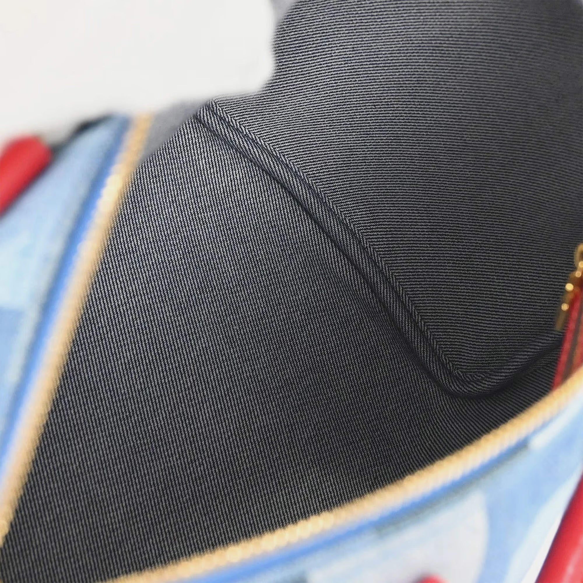 Louis Vuitton Speedy Bandouliere 30 Blue Denim Satchel Bag