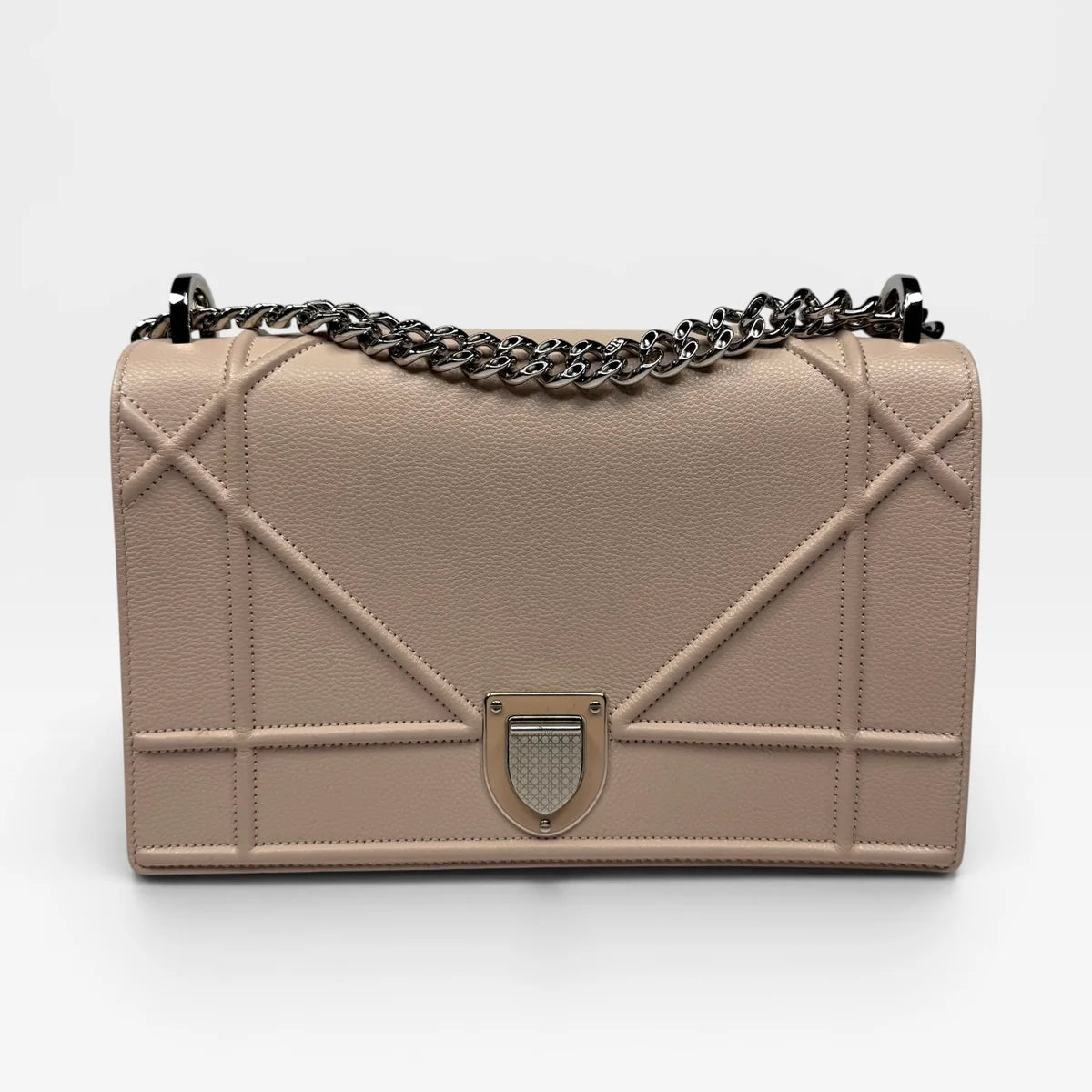 CHRISTIAN DIOR MEDIUM DIORAMA BAG IN BLUSH PINK LEATHER WITH SILVER HARDWARE