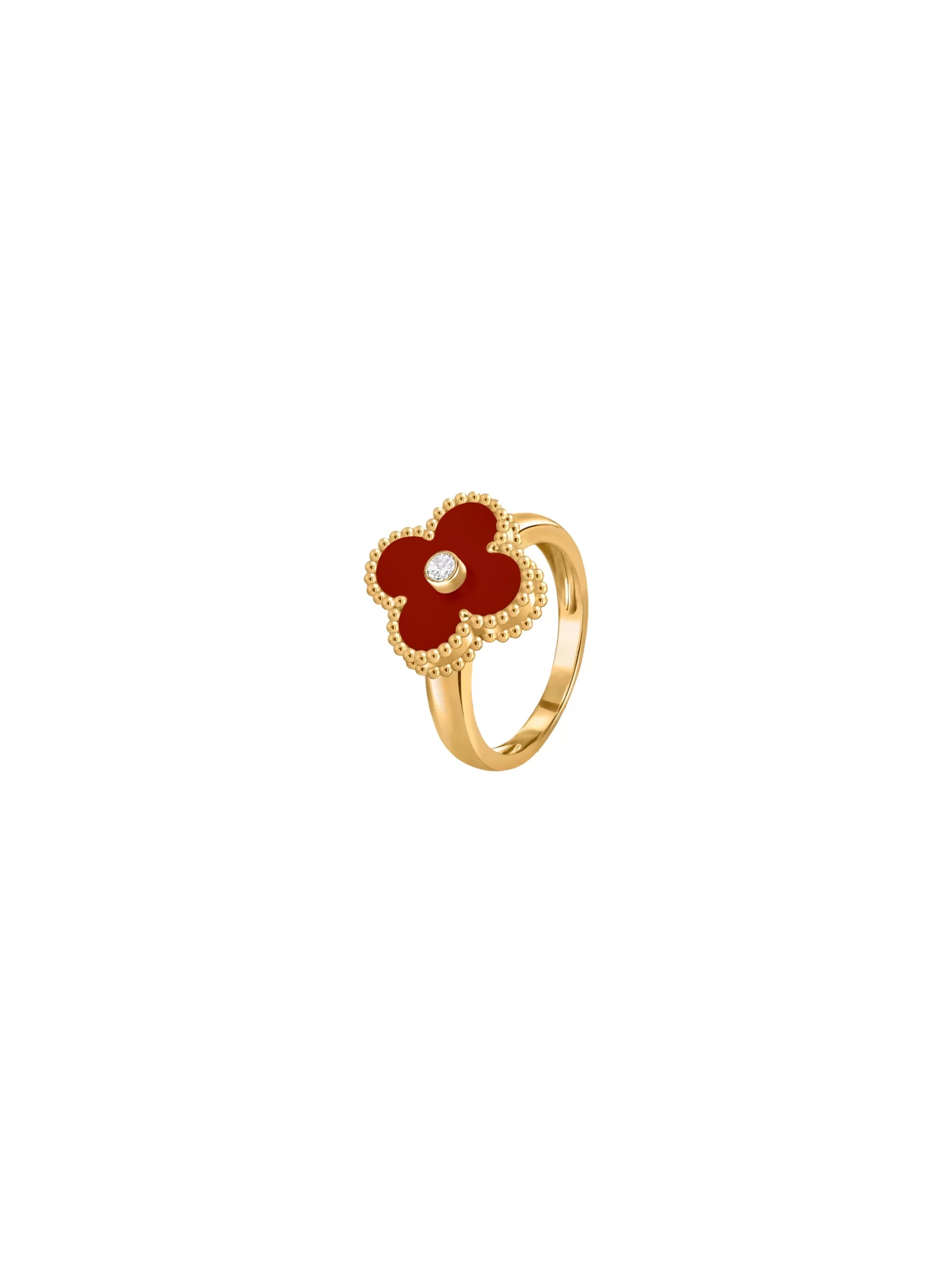 Van Cleef And Arpels Vintage Alhambra Ring Size 55
