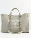 Chanel Deauville Large Gray Tote Bag