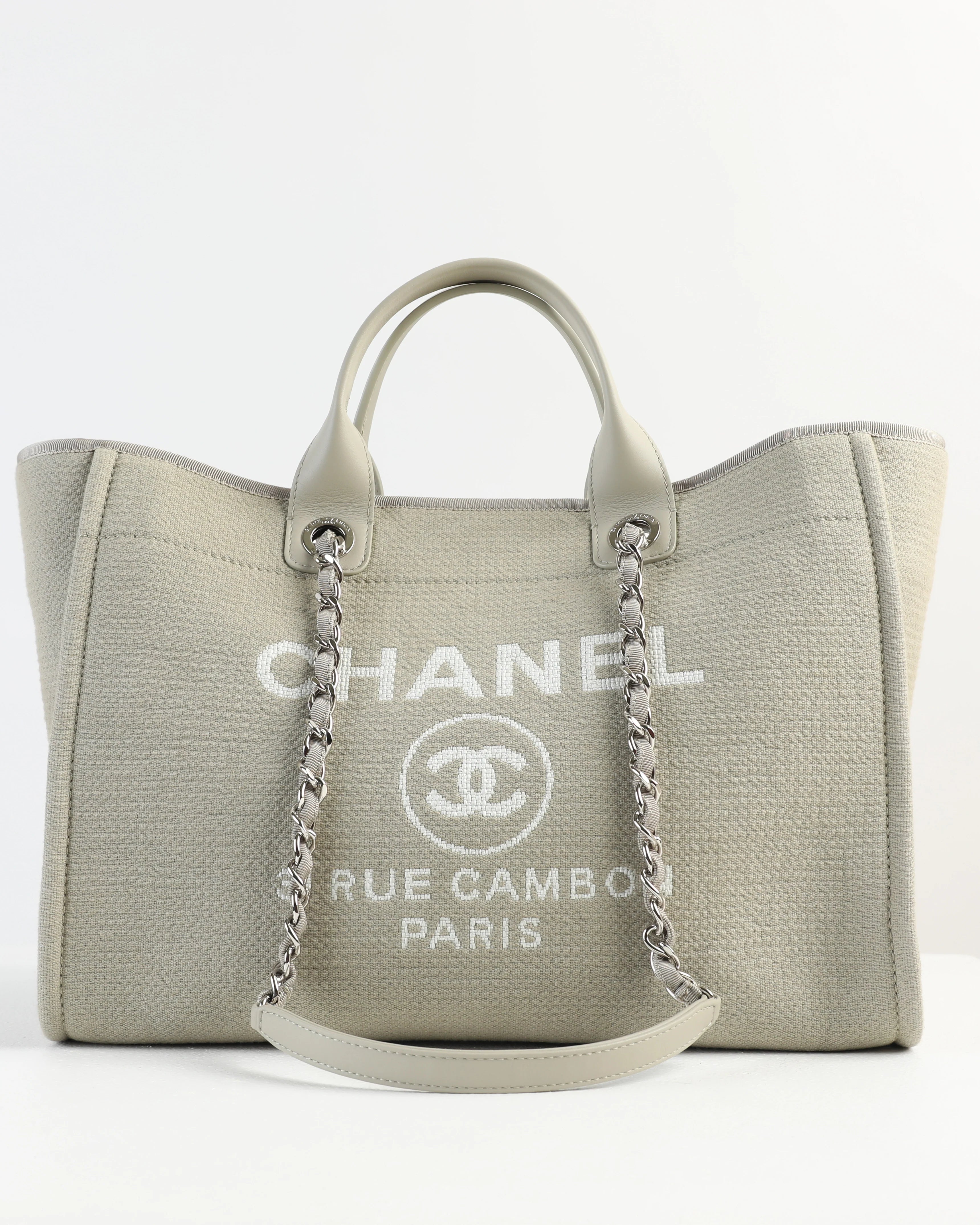 Chanel Deauville Large Gray Tote Bag