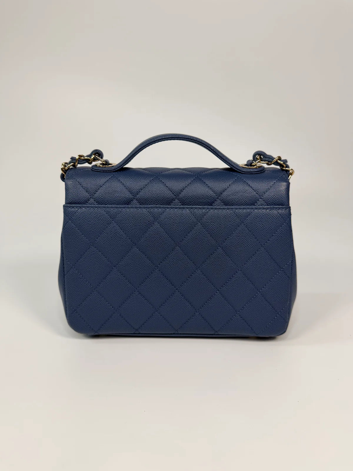 CHANEL MEDIUM BUSINESS AFFINITY BAG IN BLUE CAVIAR WITH GOLD HARDWARE