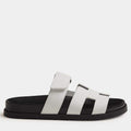 Hermes Black and white Rubber Chypre sandal 36