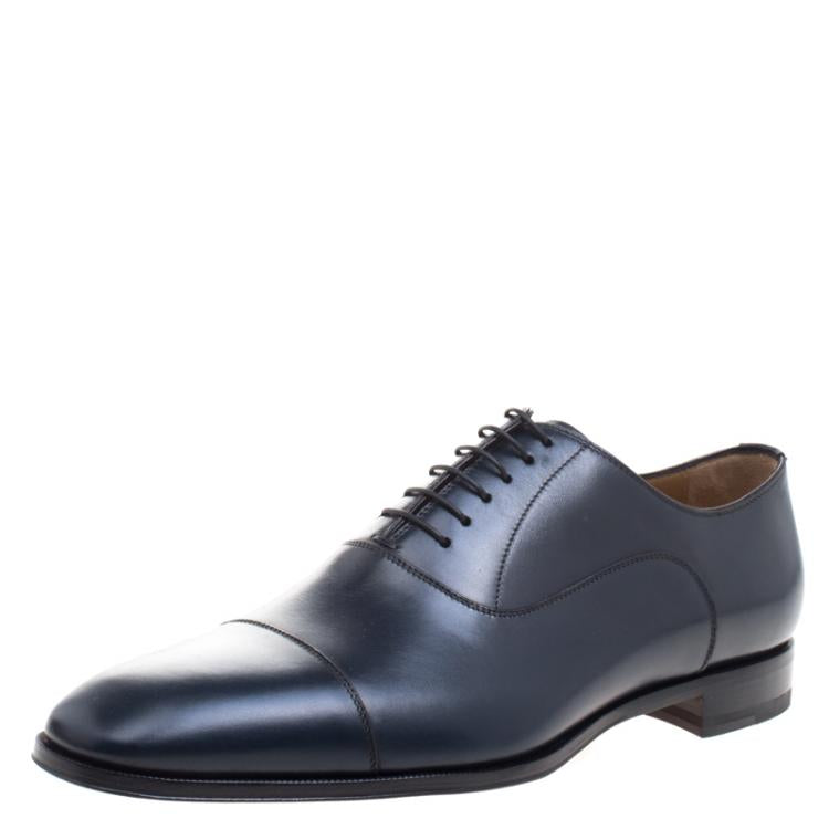 Christian Louboutin Oxford Blue Leather Greggo Lace Up Oxfords Size 43