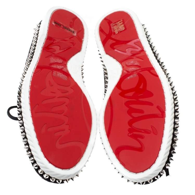 Christian Louboutin Black Suede Steckel Spike Boat Loafers Size 42