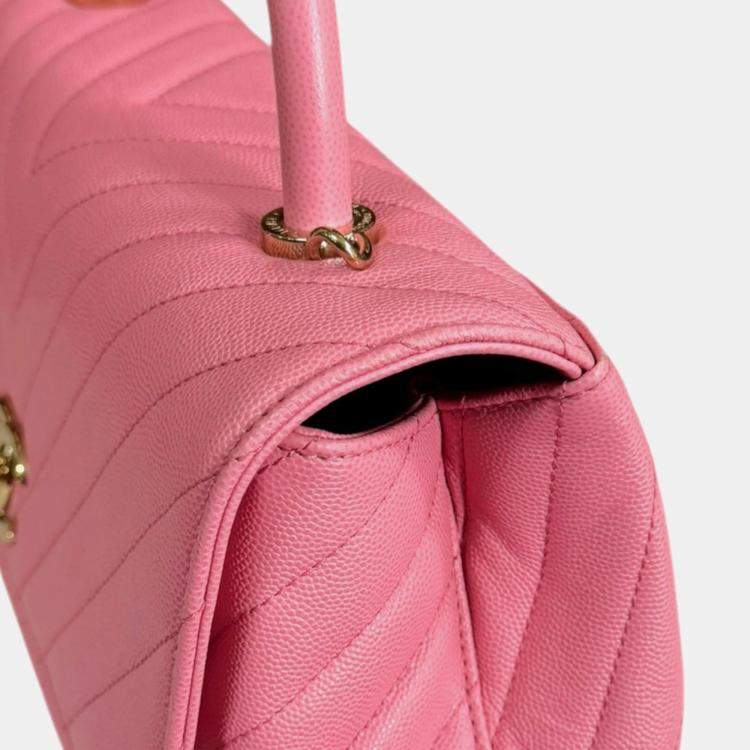 Chanel Coco Handle Pink Caviar Leather Shoulder Bag