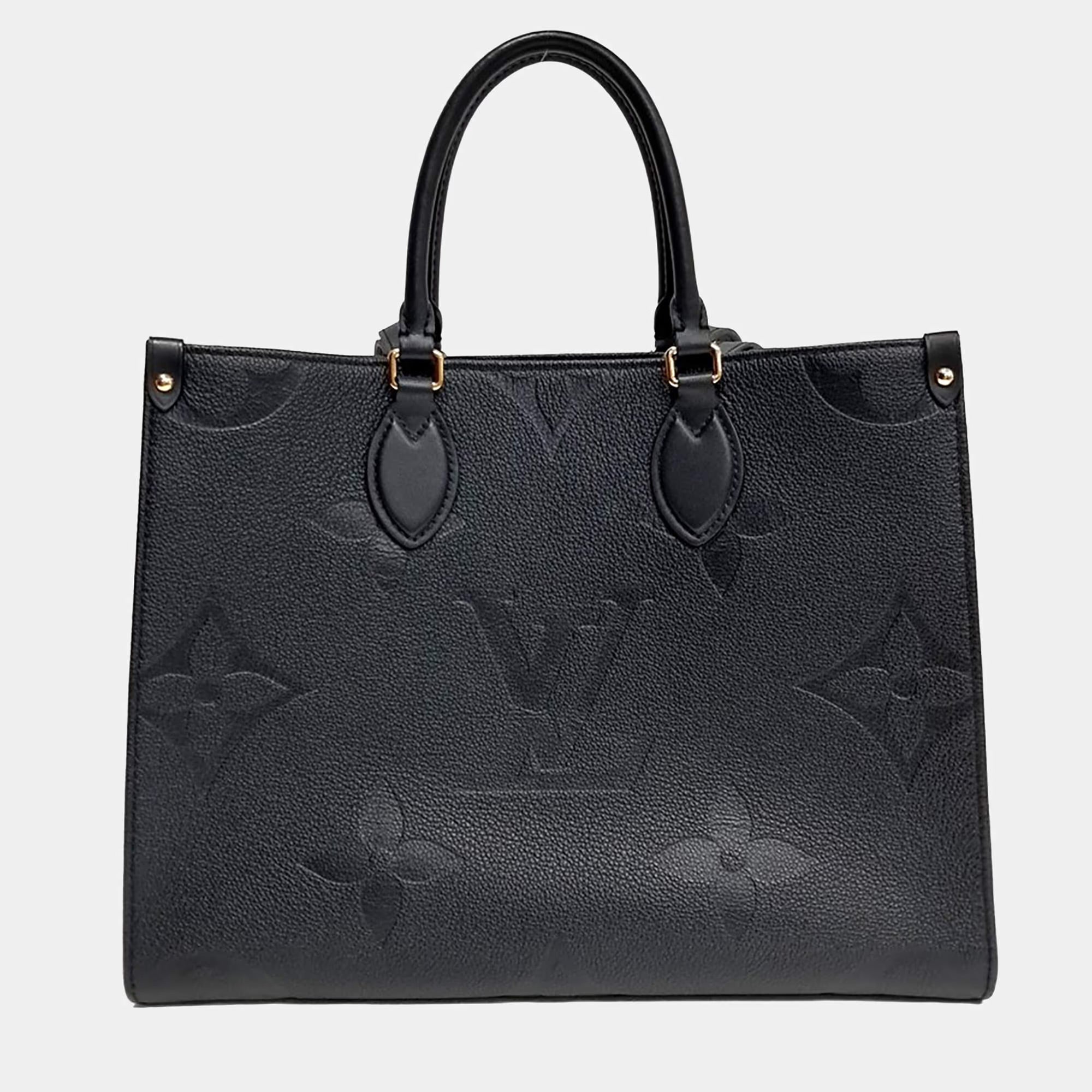 Louis Vuitton Black Leather Empreinte on the Go MM