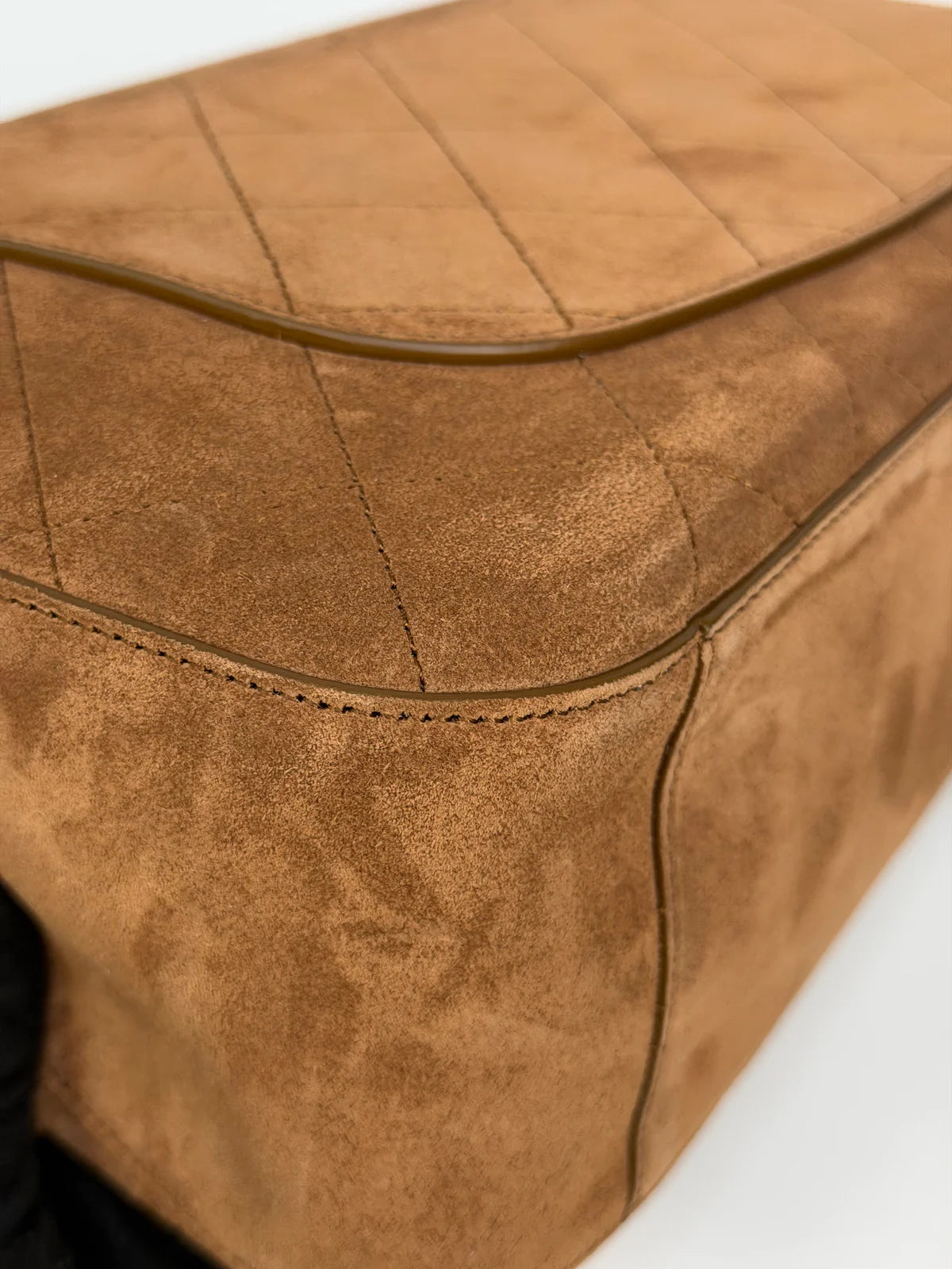 CHANEL MAXI FLAP IN TAN SUEDE WITH GOLD HARDWARE