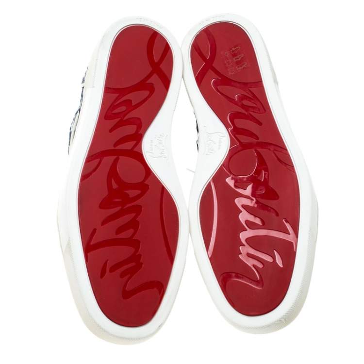 Christian Louboutin Blue Python Leather Rantus Orlato High Top Sneakers Size 40