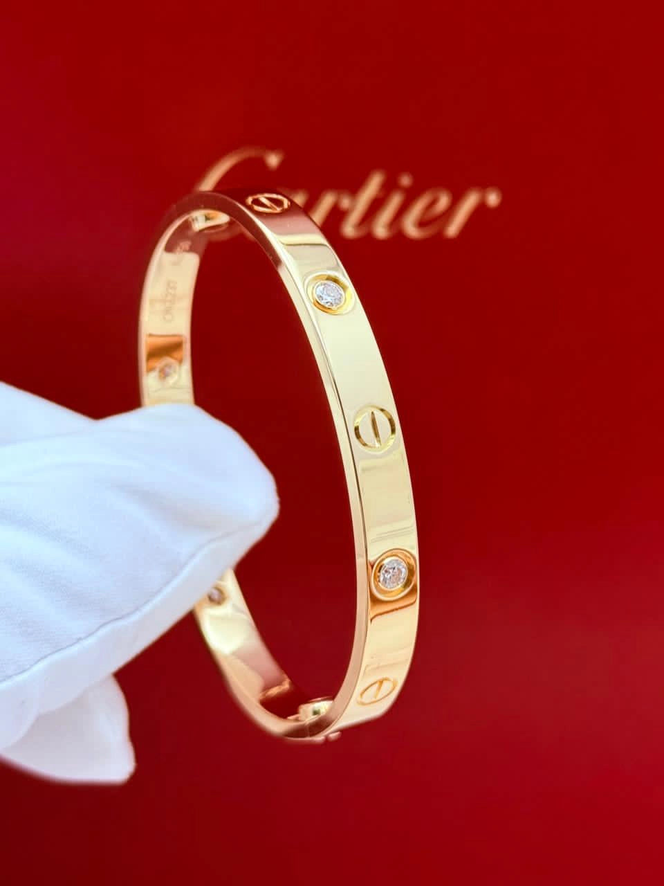 Cartier Love 4 Diamonds Bracelet Size 16