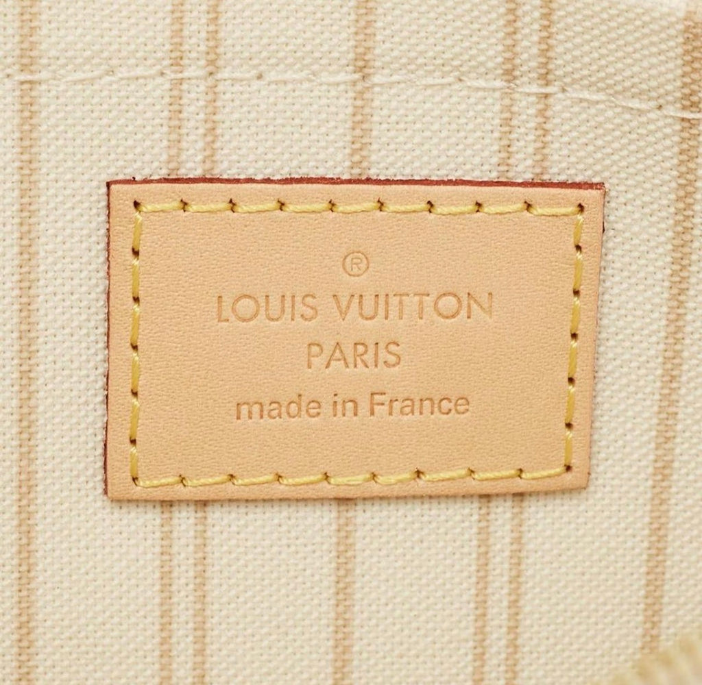 Louis Vuitton Neverfull White Coated Canvas Wristlet