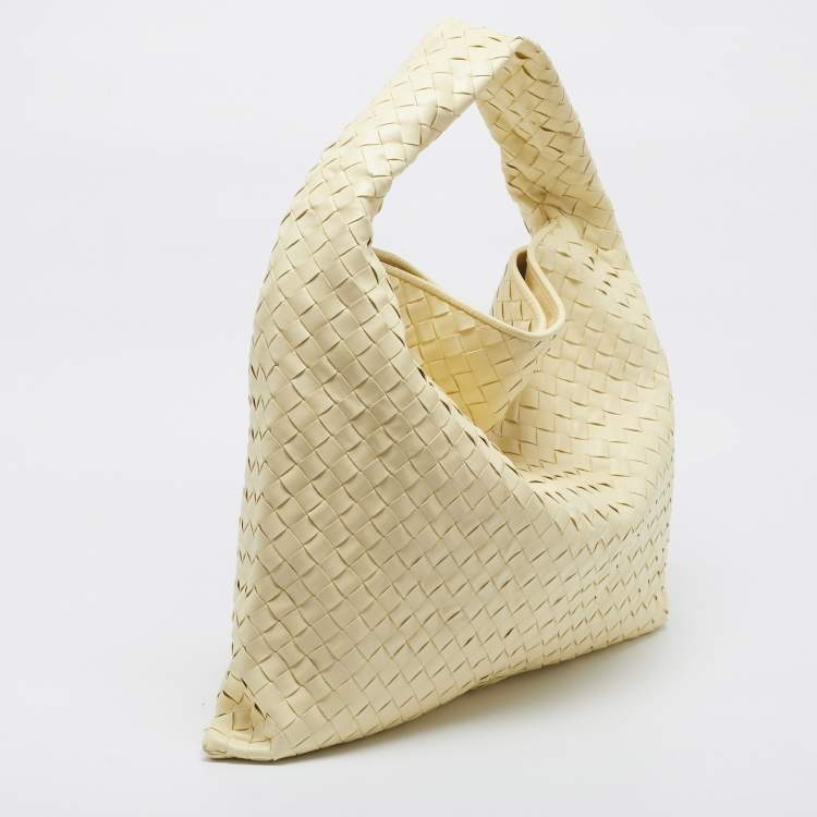 Bottega Veneta Hop Large Yellow Intrecciato Leather Shoulder Bag