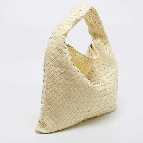 Bottega Veneta Hop Large Yellow Intrecciato Leather Shoulder Bag