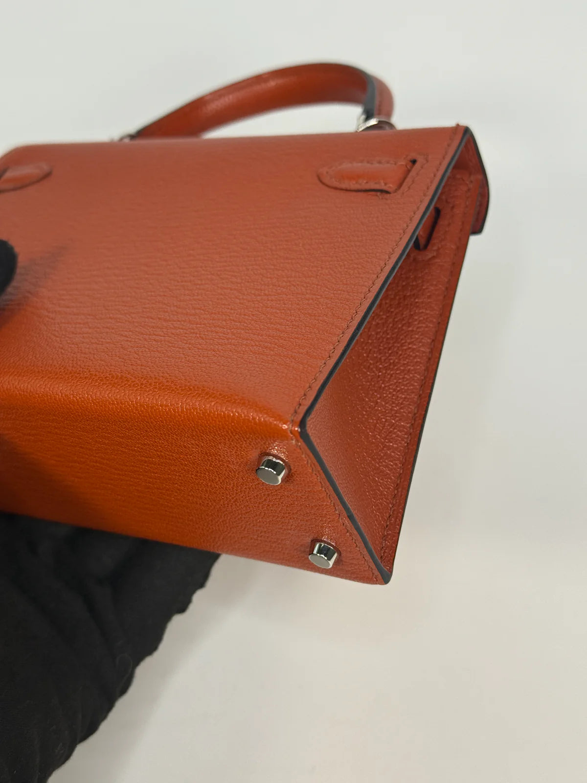 HERMÈS MINI KELLY IN CUIVRE CHÈVRE MYSORE LEATHER WITH PALLADIUM HARDWARE