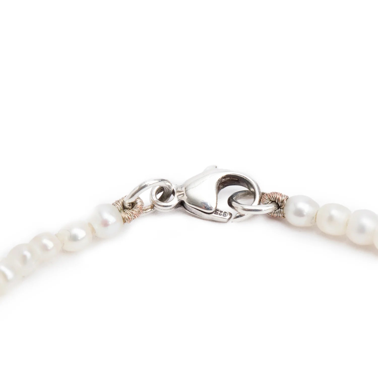 Tiffany & Co Sterling Silver Return to Tiffany Mini Heart Tag 3 MM Pearl Bracelet