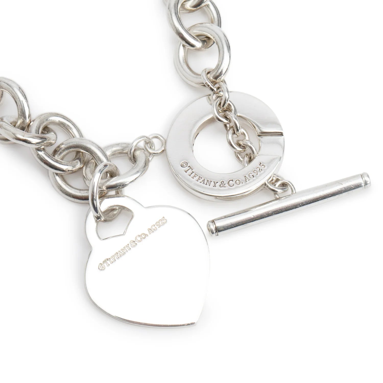 Tiffany & Co Sterling Silver Return To Tiffany Heart Tag Necklace with Toggle Clasp
