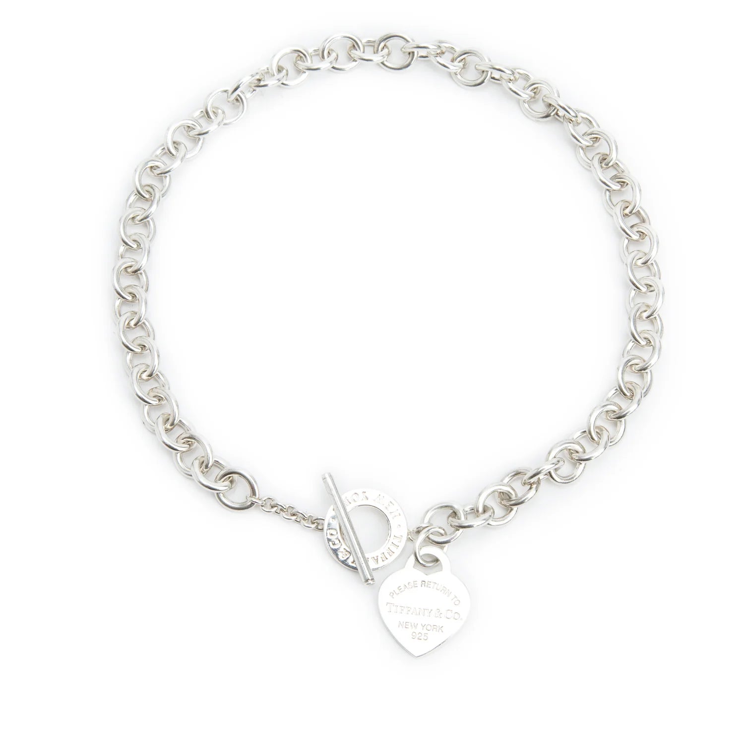 Tiffany & Co Sterling Silver Return To Tiffany Heart Tag Necklace with Toggle Clasp