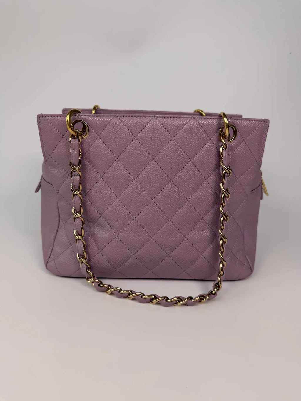 CHANEL PETITE TIMELESS TOTE IN LILAC CAVIAR LEATHER WITH GOLD HARDWARE