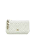 Chanel CC Classic Wallet on Chain White