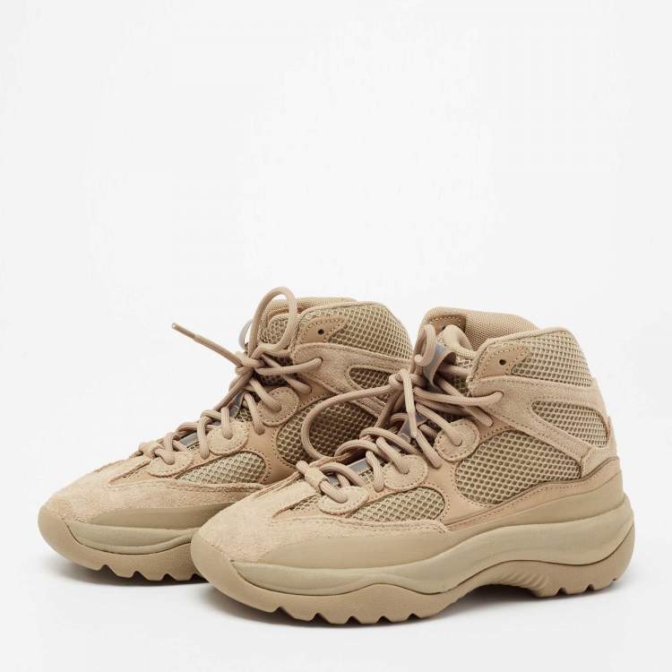 Yeezy x Adidas Brown Suede and Mesh DSRT BT Desert Boots Size 38 2/3