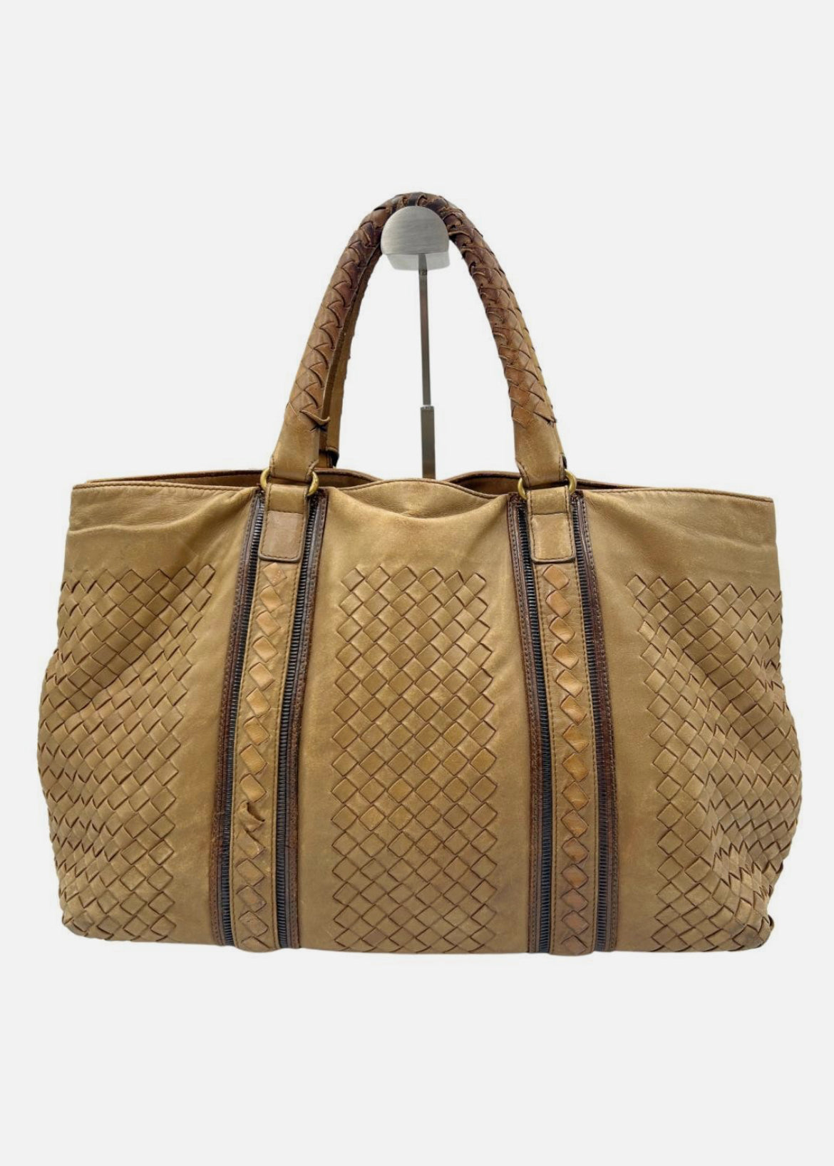 Bottega Veneta Intrecciato Leather Tote Bag Brown