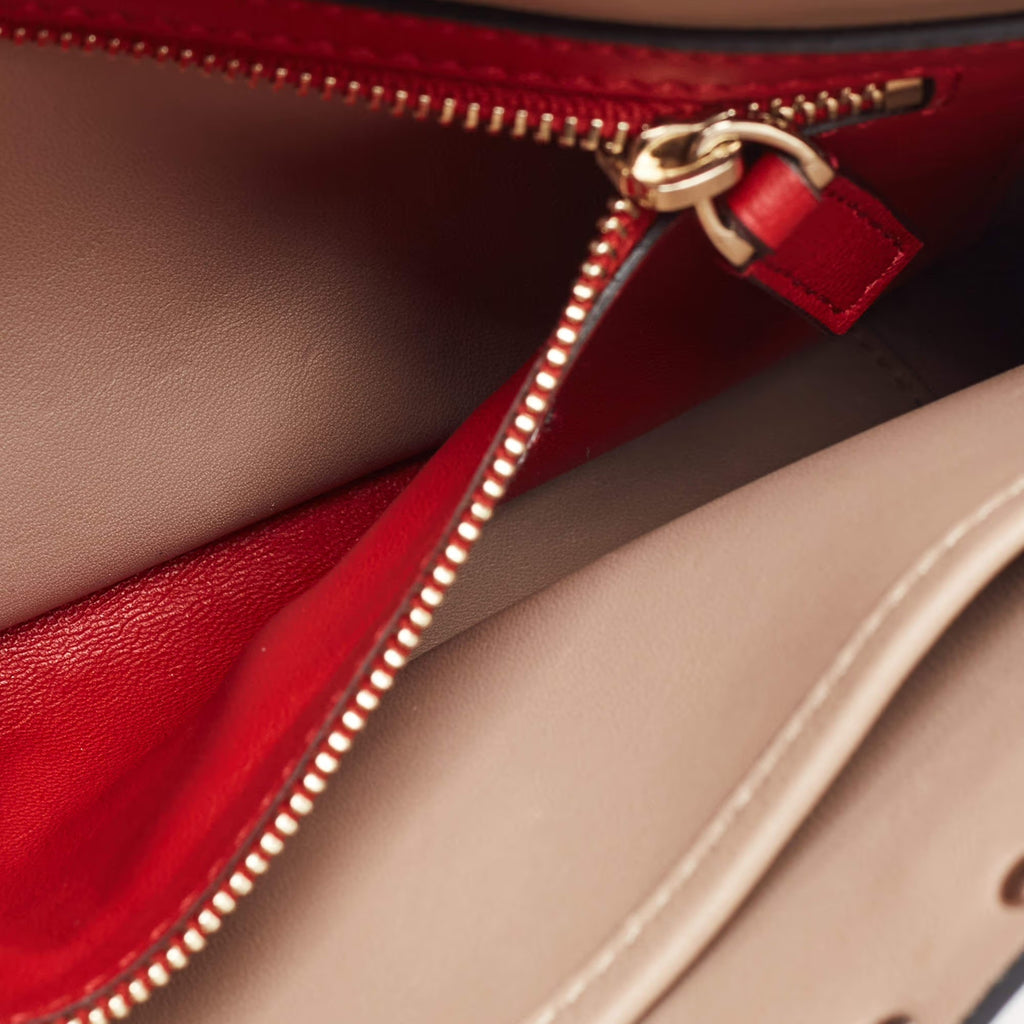 Valentino Rockstud Spike Medium Old Rose Leather Top Handle Bag