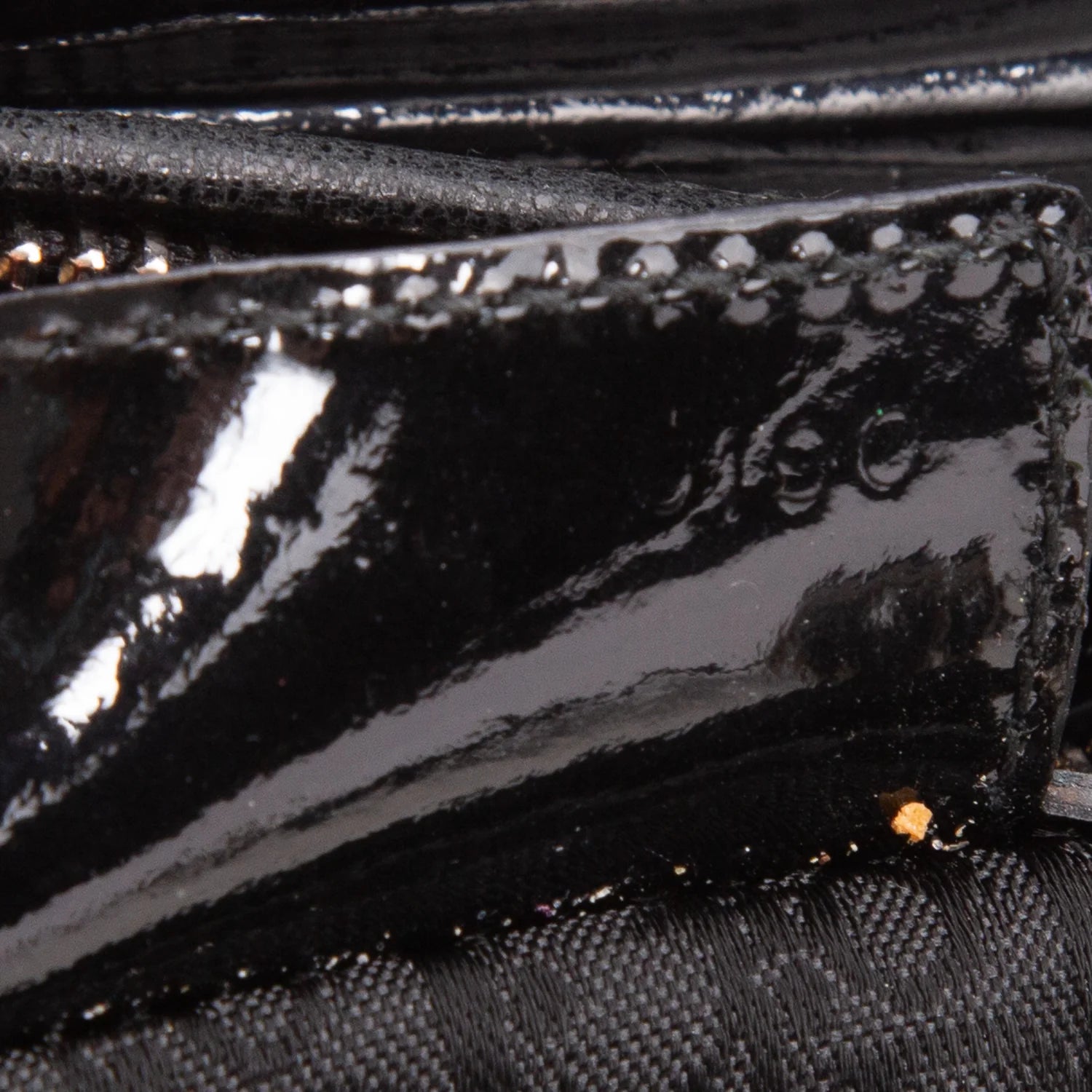 Christian Dior Black Cannage Patent Leather Medium Lady Dior Bag