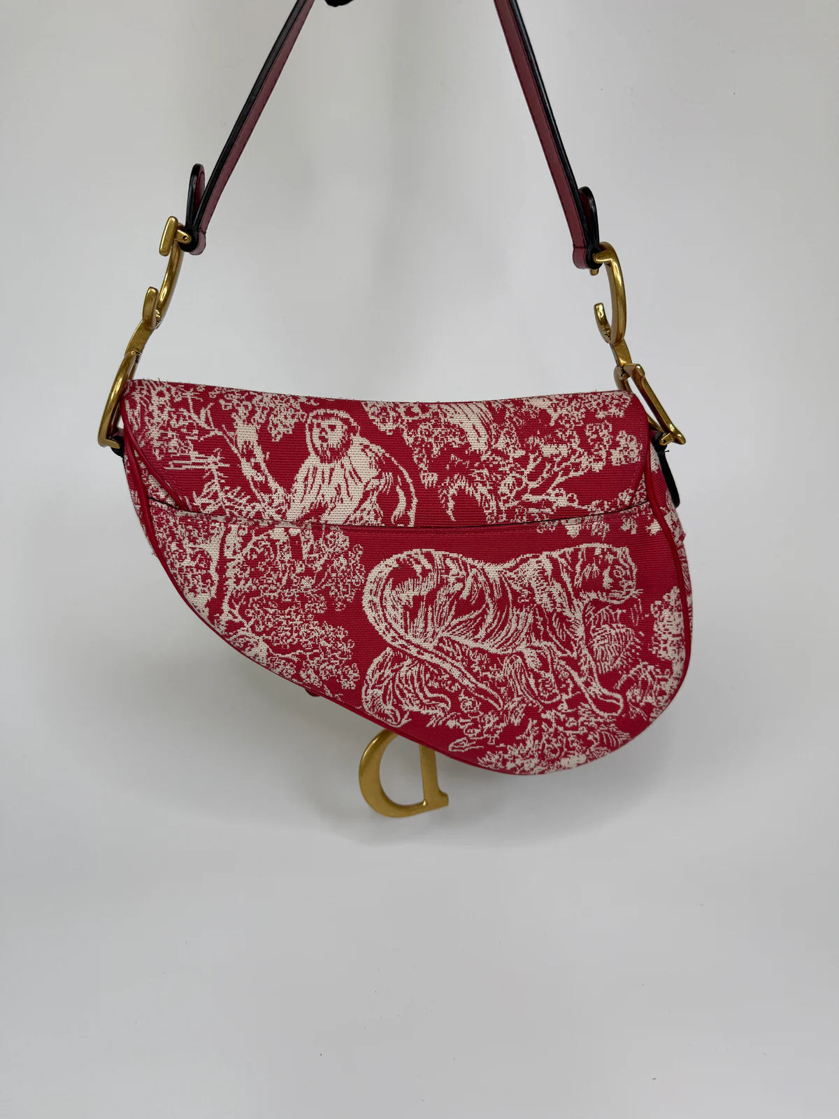 CHRISTIAN DIOR RED RAINFOREST SADDLE BAG