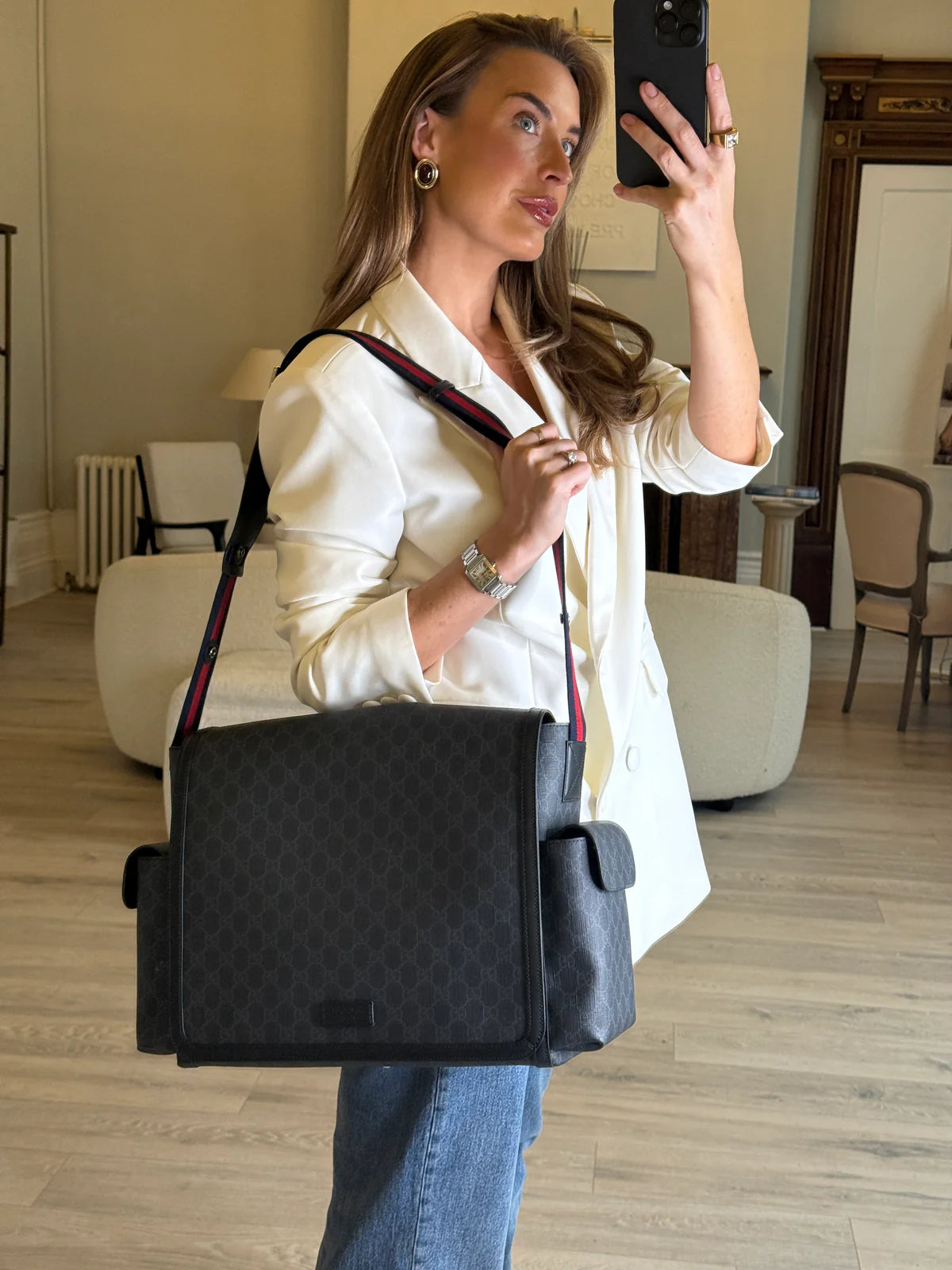 GUCCI GG SUPREME BABY CHANGING BAG