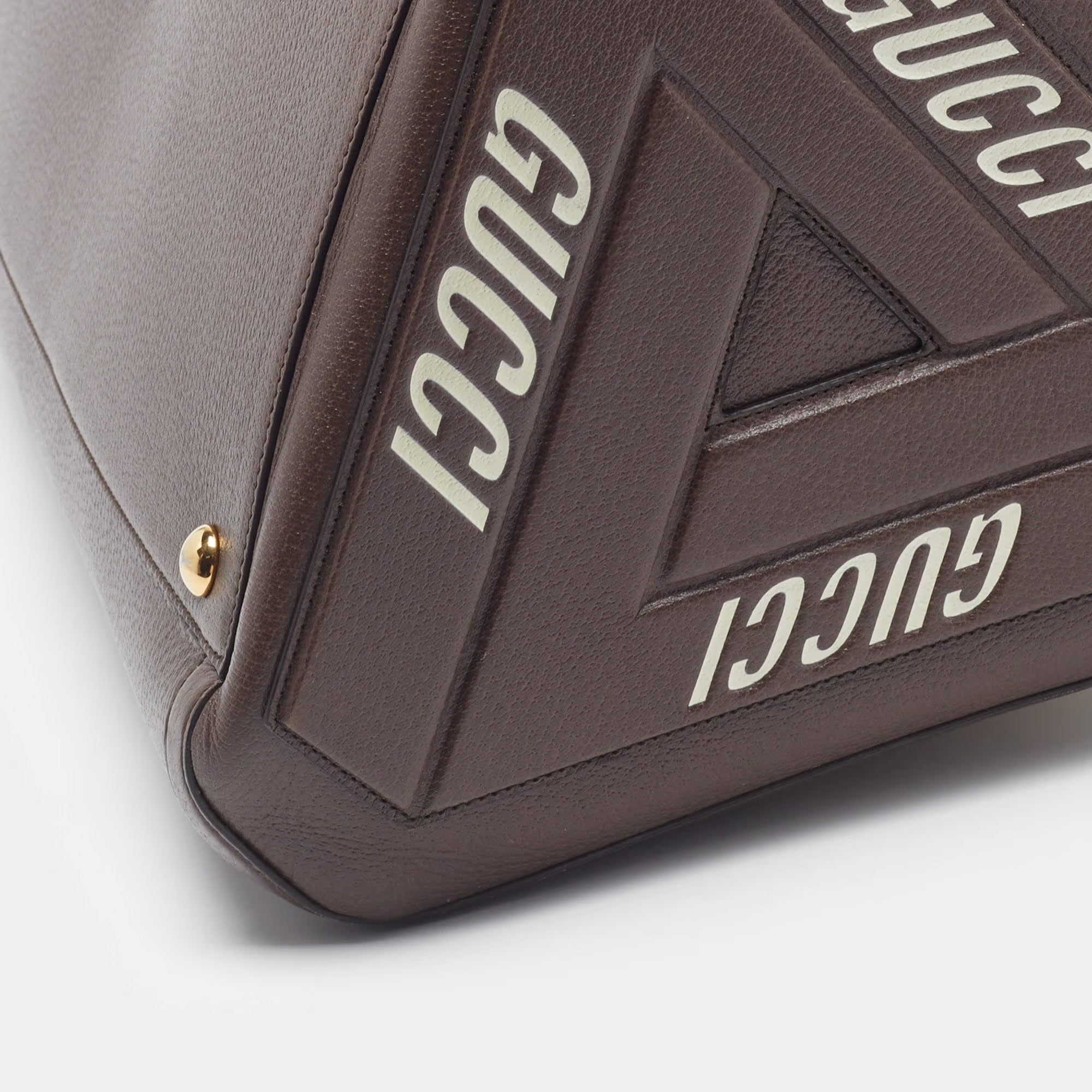 Gucci Palace Brown/Beige GG Canvas and Leather Duffel Bag