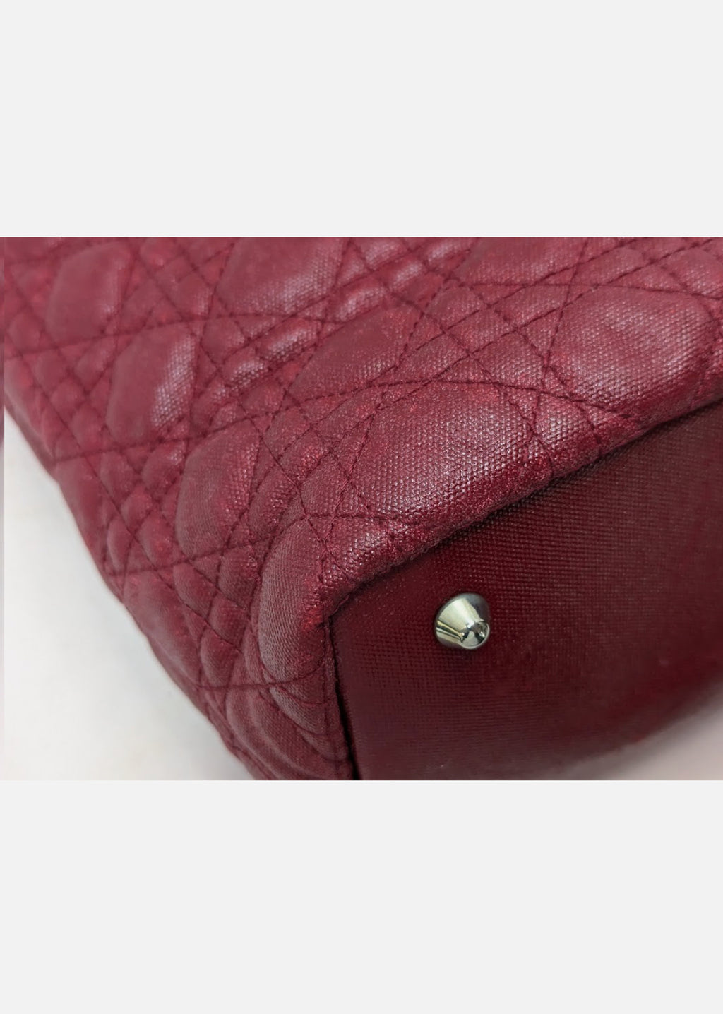 Christian Dior Cannage Panarea Leather Tote Bag Red