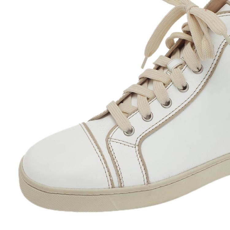 Christian Louboutin White Leather Louis Sneakers Size 41