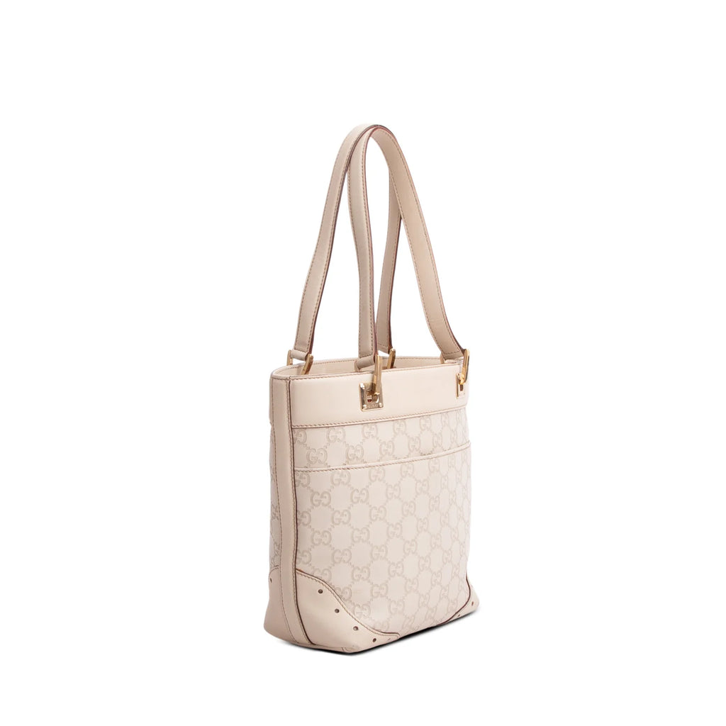Gucci Cream Signature Small Punch Tote