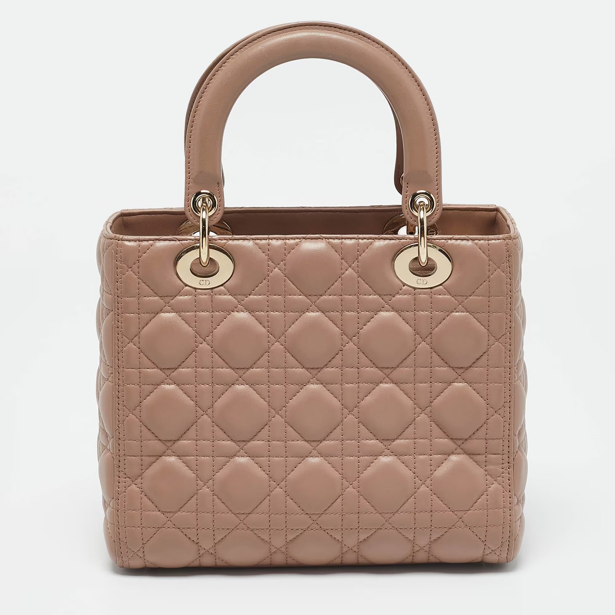 Dior Lady Dior Medium Beige Leather Tote Bag
