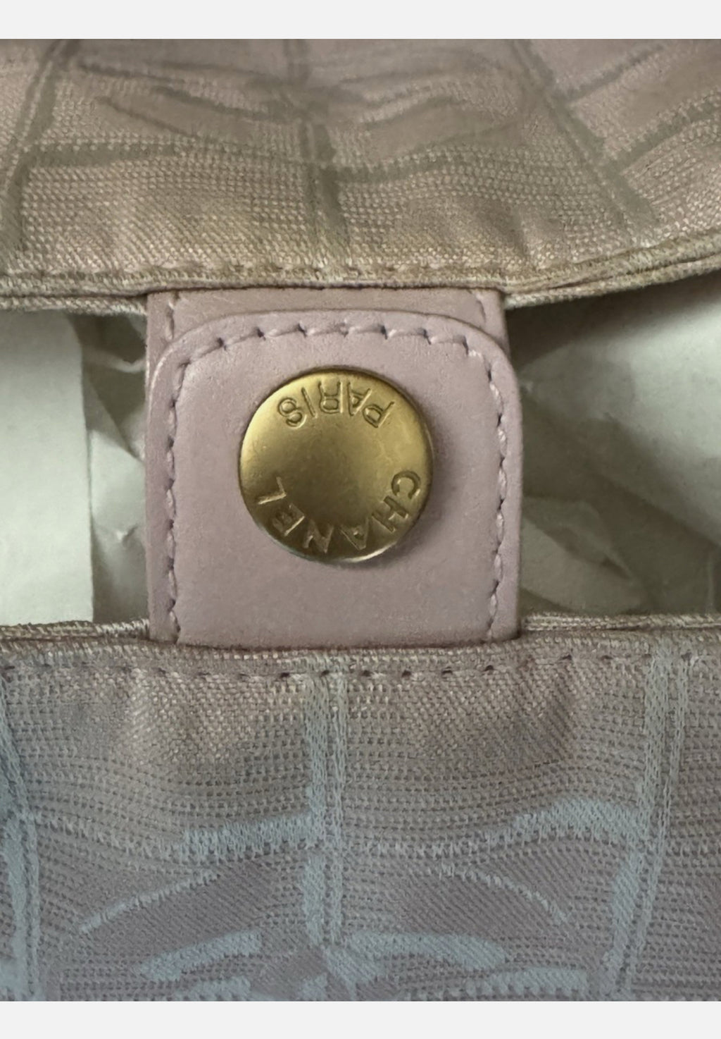 CHANEL Pink New Travel Line Jacquard CC Tote Bag
