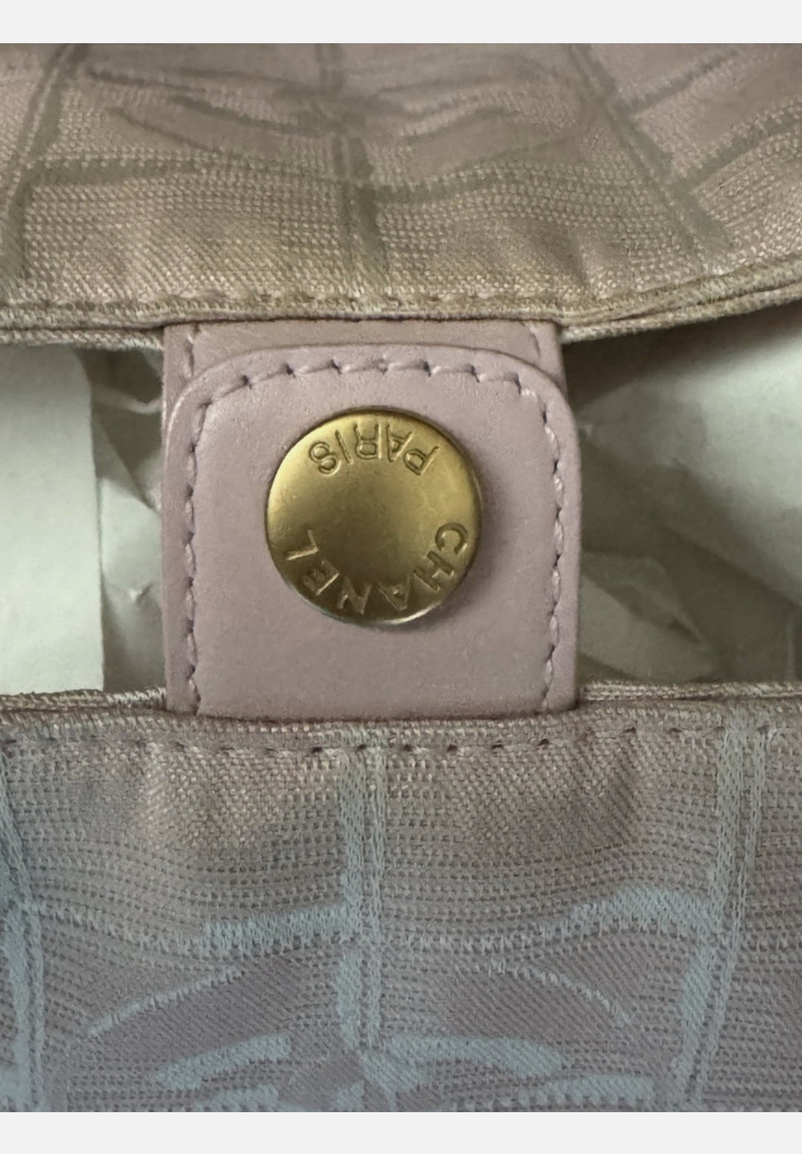 CHANEL Pink New Travel Line Jacquard CC Tote Bag