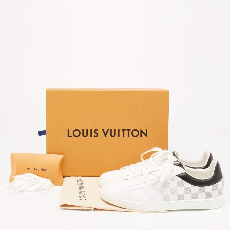 Louis Vuitton White/Black Leather Gradient Check Print Luxembourg Sneakers Size 41