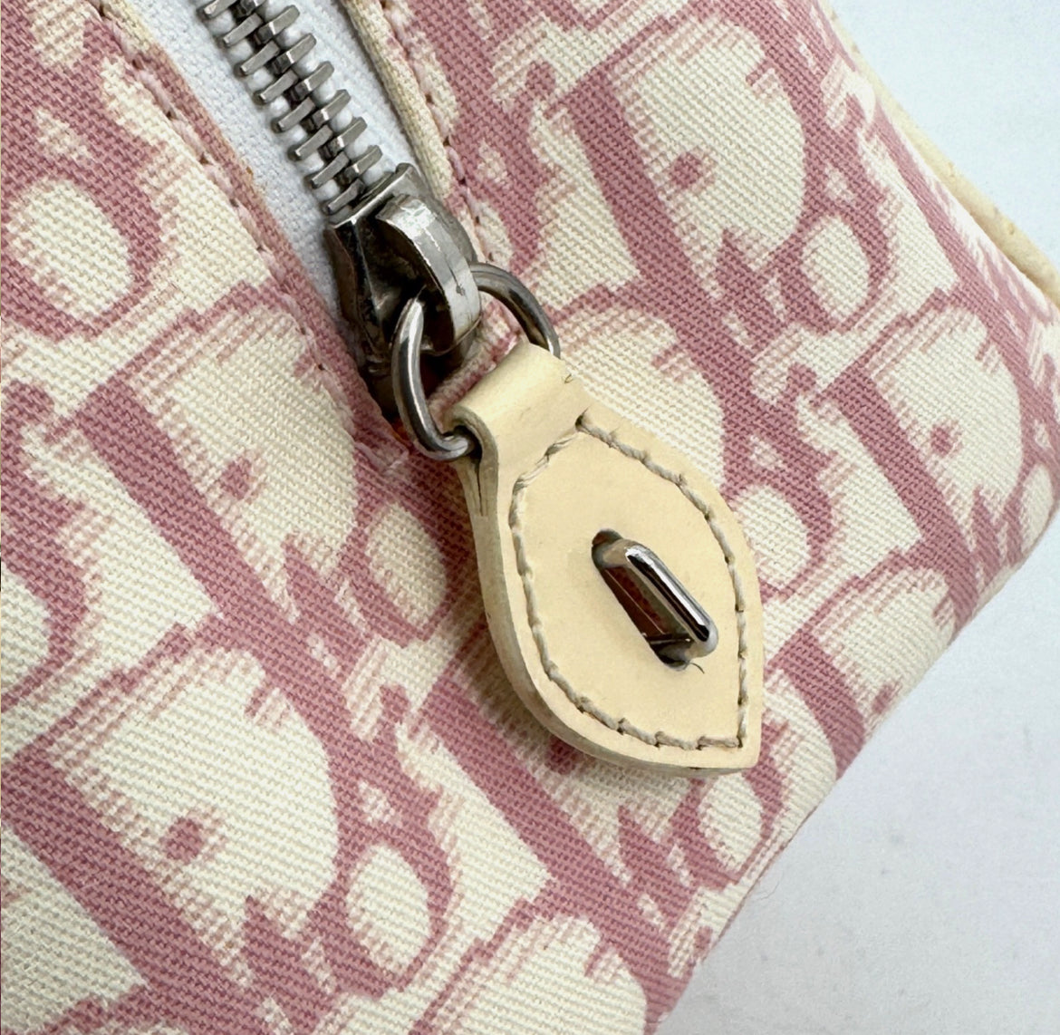 DIOR Pink Trotter Hand Mini Boston Bag Canvas Leather