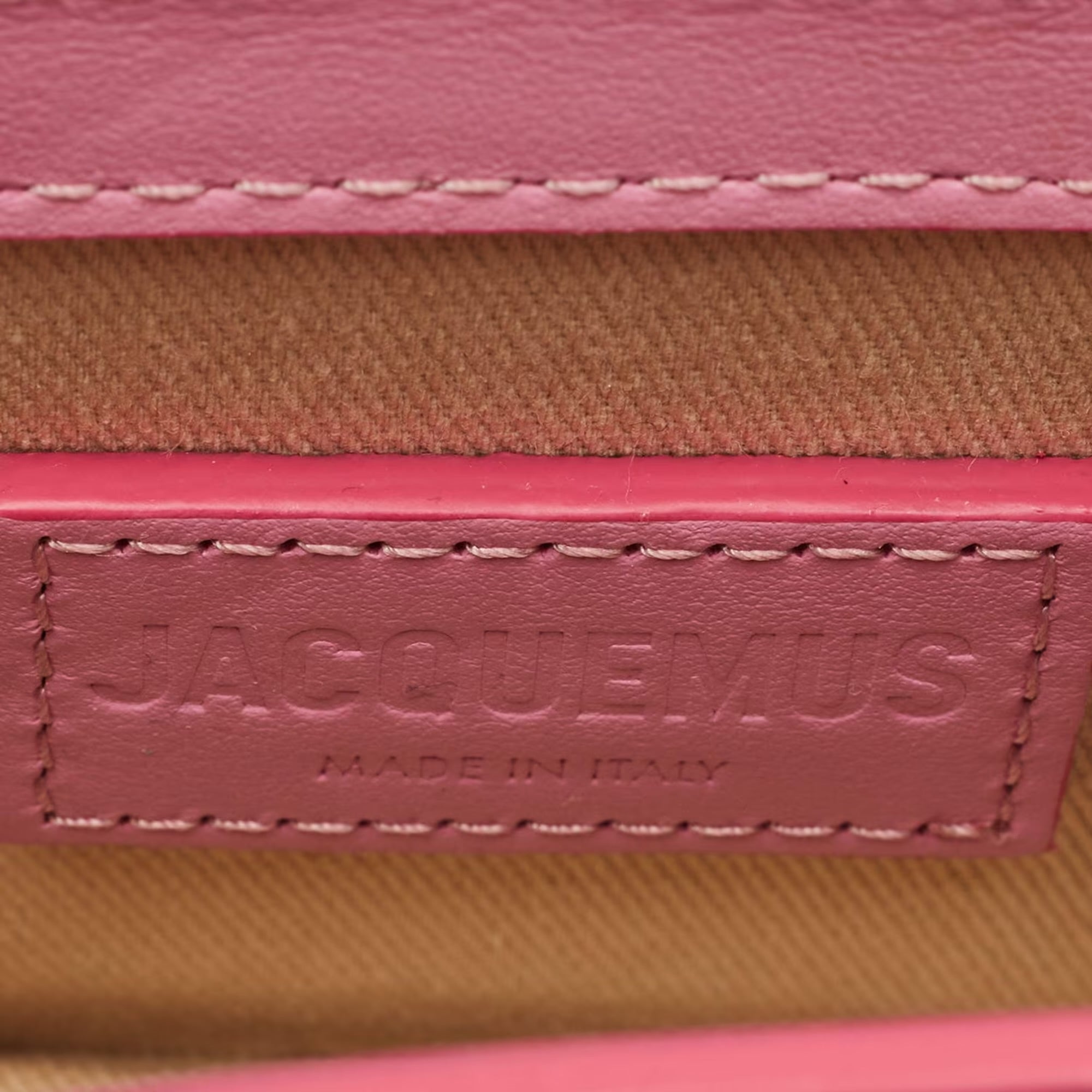 Jacquemus Pink Leather Mini Le Chiquito Top Handle Bag