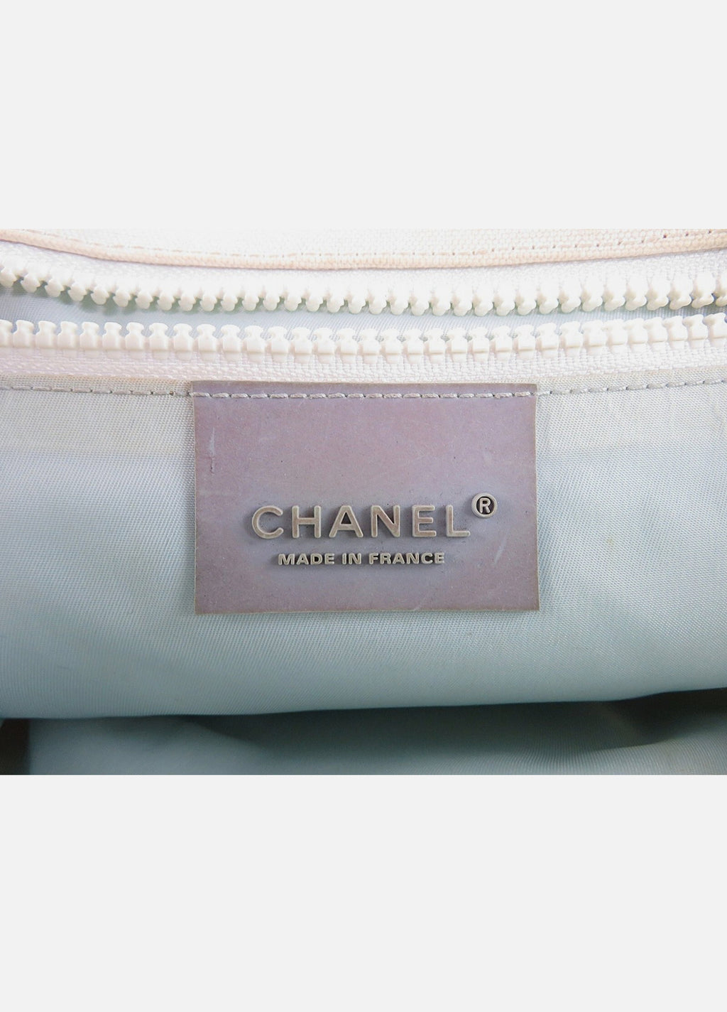 CHANEL Off White Canvas Surf Line Tote Bag