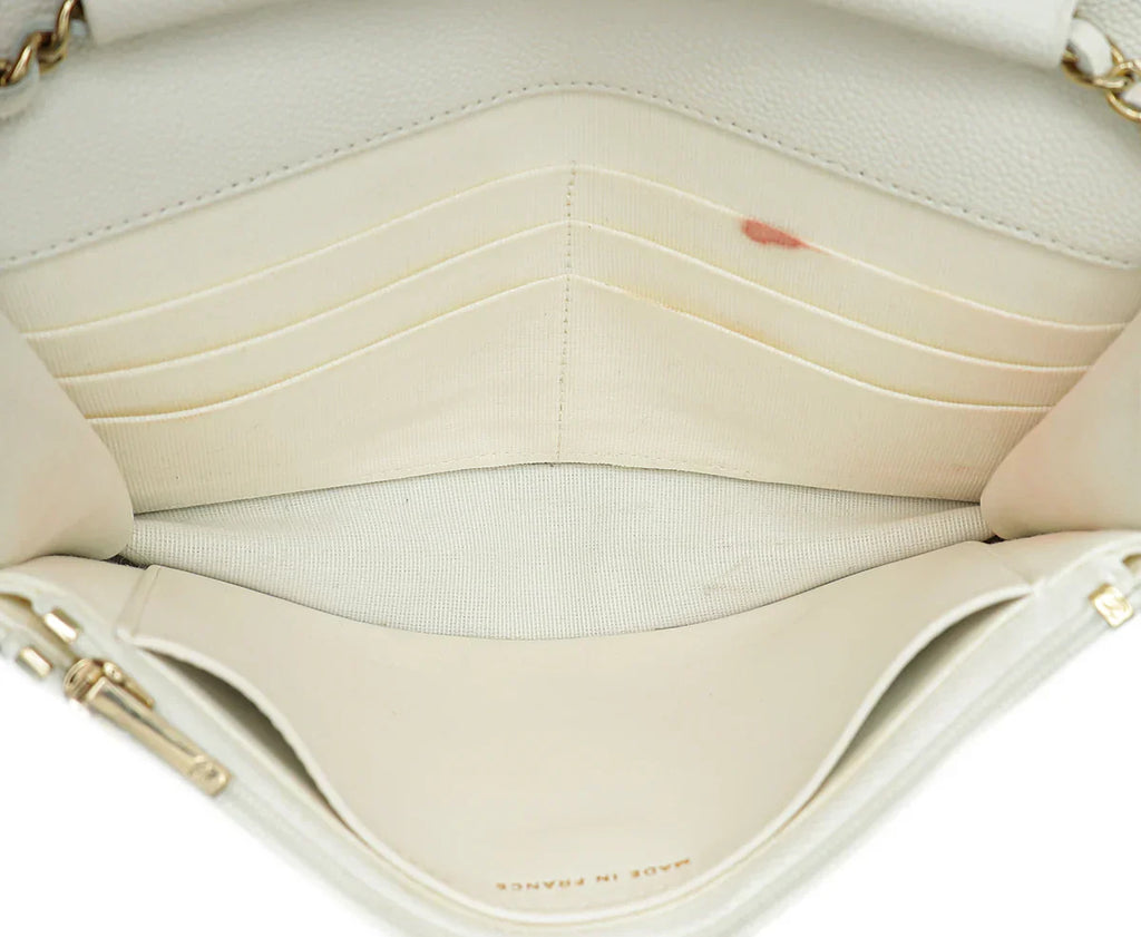 Chanel CC Classic Wallet on Chain White