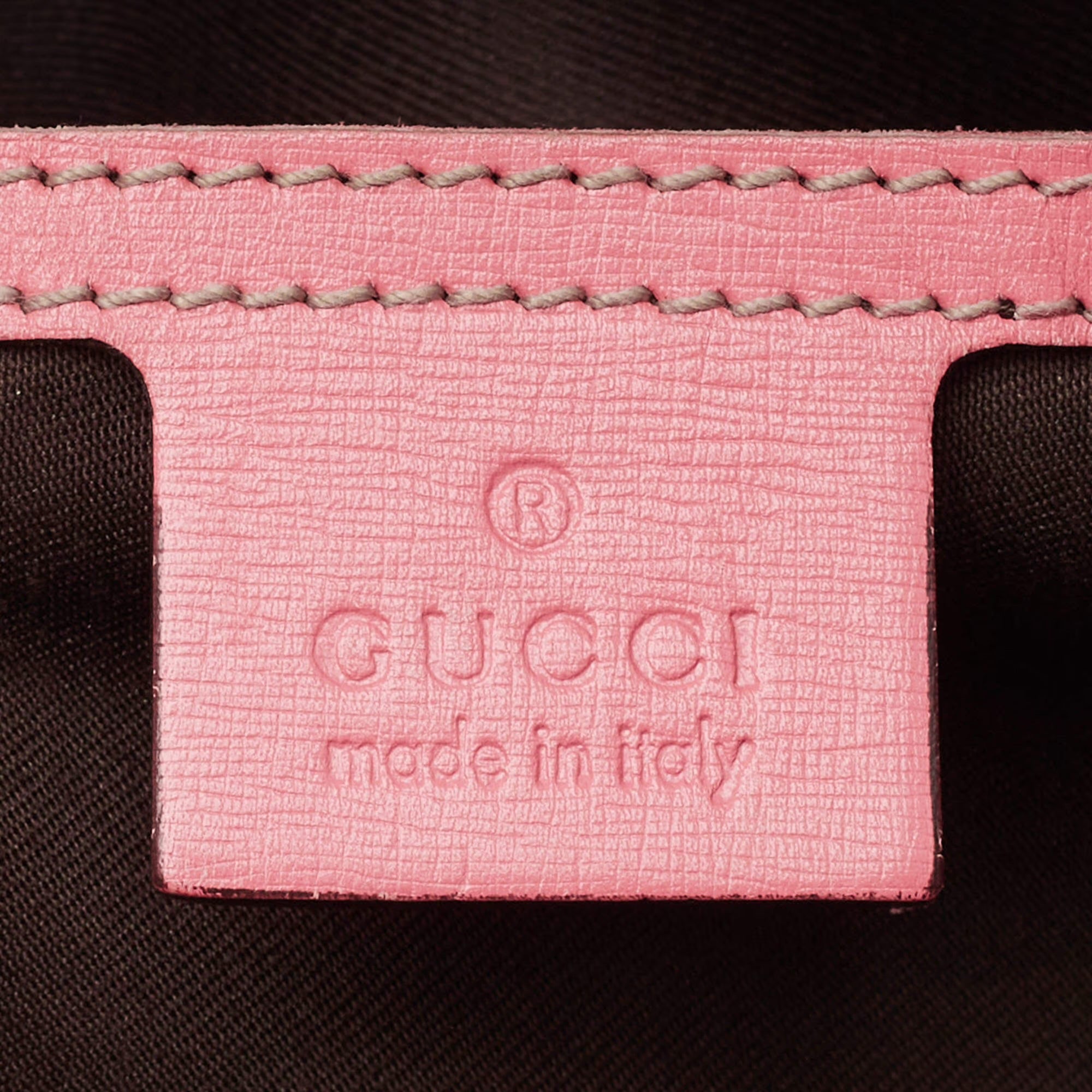 Gucci Joy Medium Pink/Beige GG Supreme Canvas and Leather Boston Bag