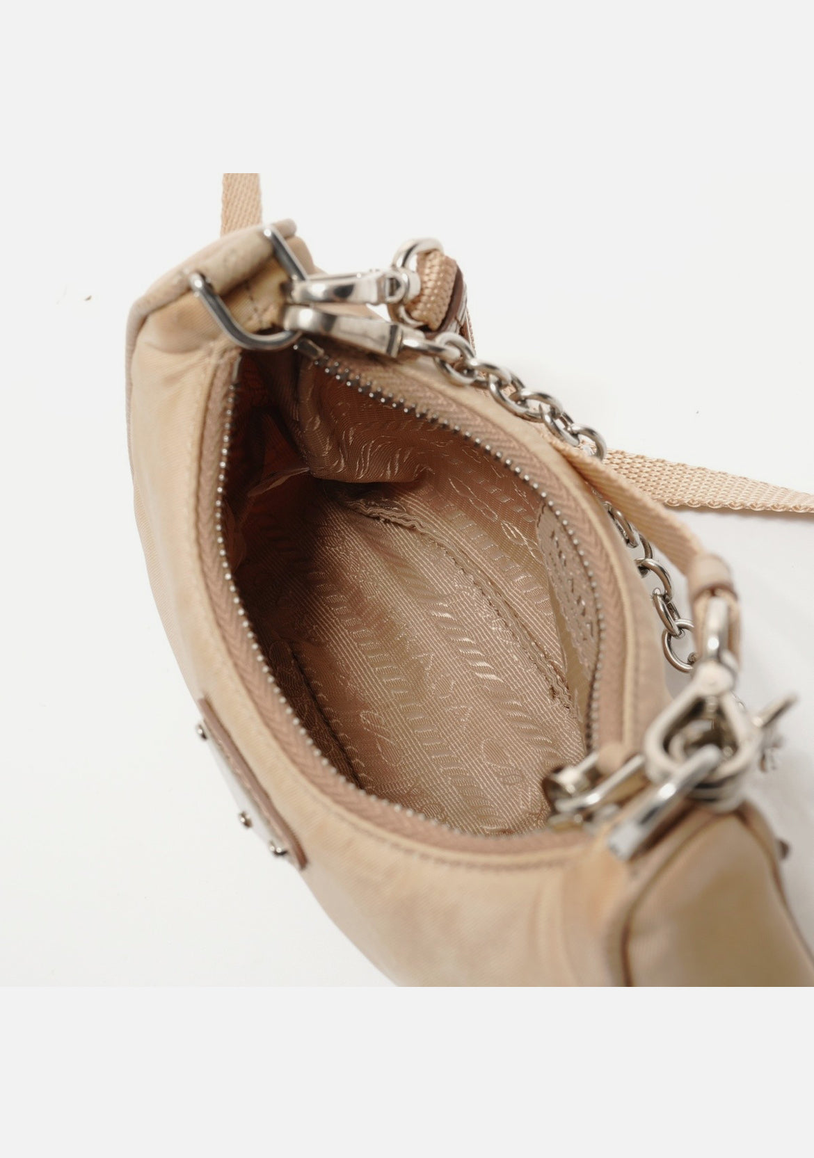 PRADA Nylon 2-Way Mini Shoulder Bag beige