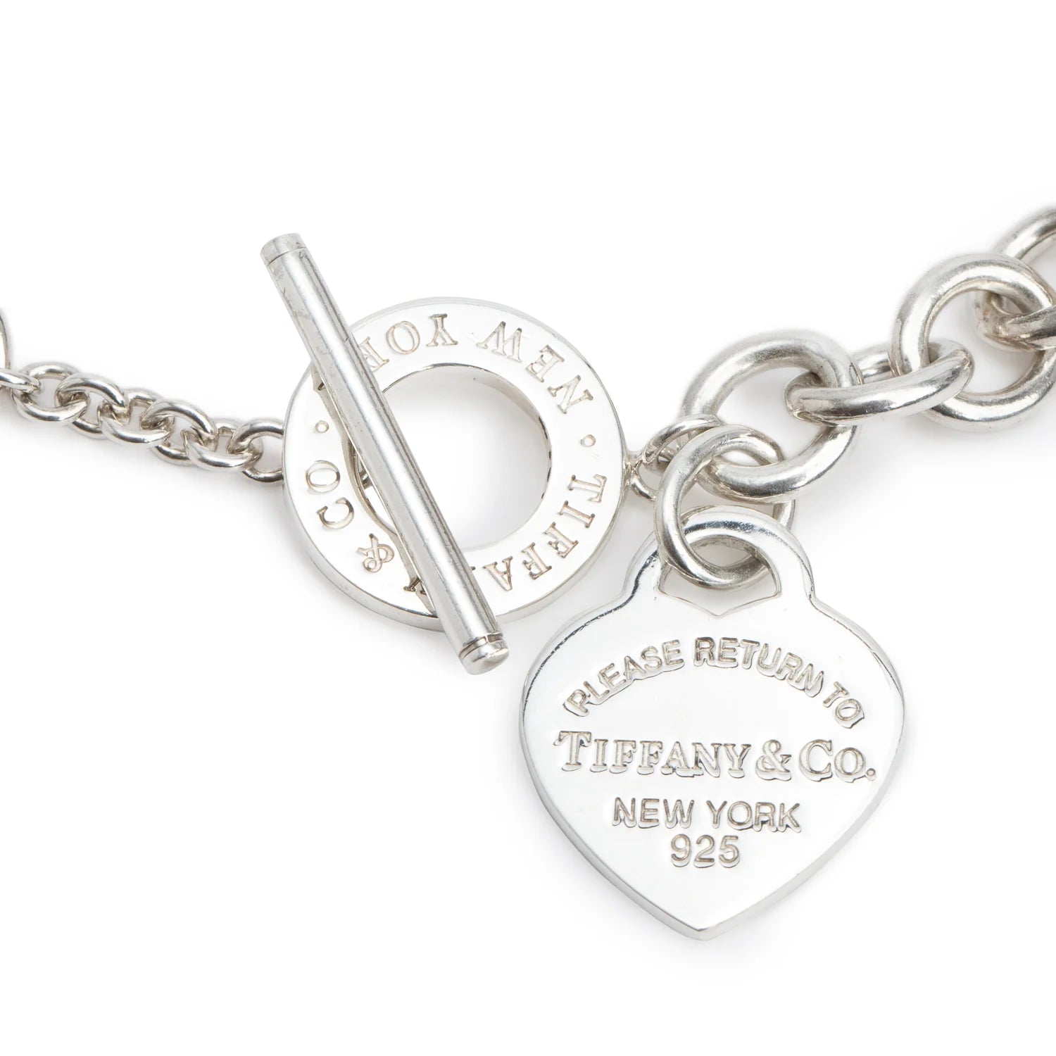 Tiffany & Co Sterling Silver Return To Tiffany Heart Tag Necklace with Toggle Clasp