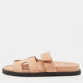 Hermes Chypre Size 36 Beige Suede Flat Sandals