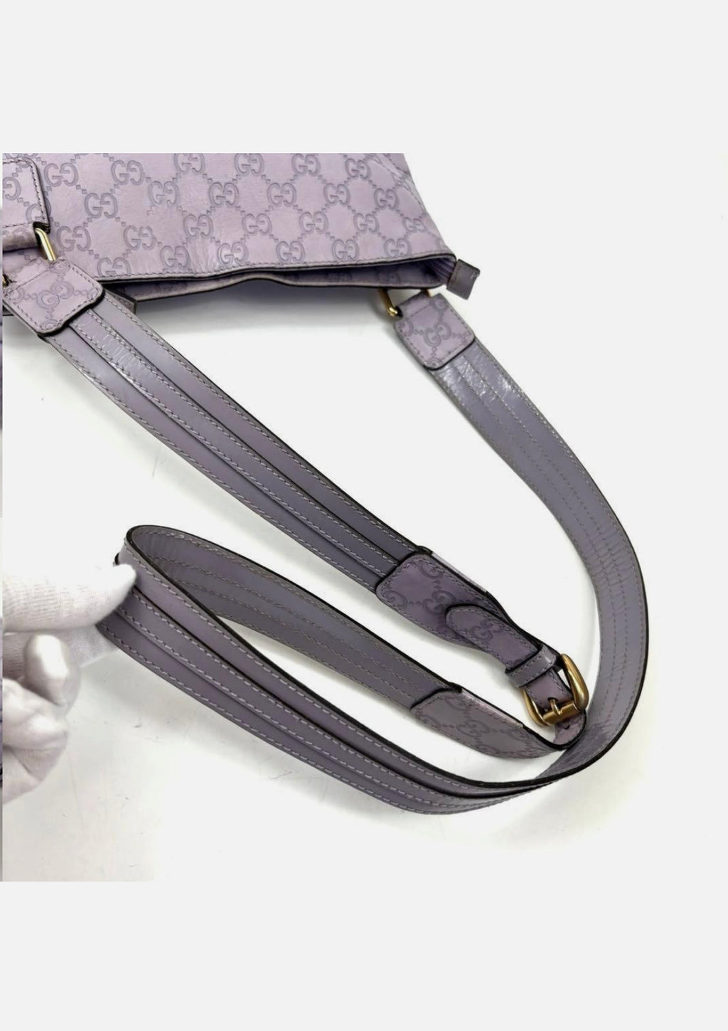 Gucci GG Marmont Leather Shoulder Bag Pastel Purple